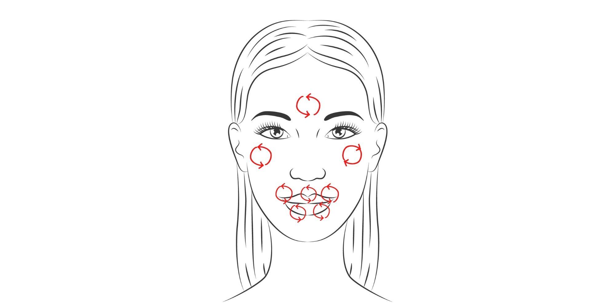 arcmasszázs körkörös mozdulatokkal