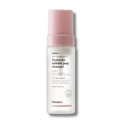 hanskin real complexion hyaluron bubble pop cleanser hialuronsavas arclemosó