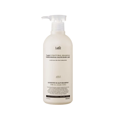 LADOR TripleX3 Natural Shampoo - szulfátmentes gyógynövényes sampon minden fejbőrtípusra 530ml