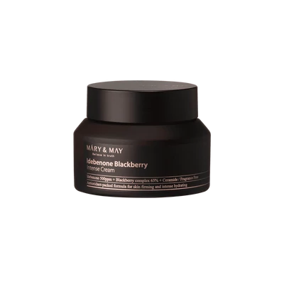 MARY&amp;MAY Idebenone + Blackberry Complex Intensive Cream - feszesítő, ránctalanító arckrém 70g