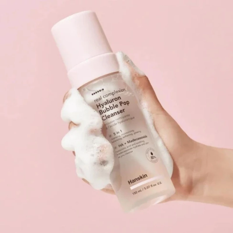 hanskin real complexion hyaluron bubble pop cleanser hialuronsavas arclemosó