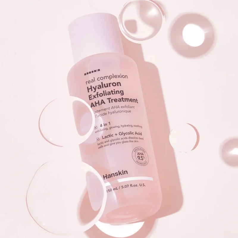 hanskin real complexion hyaluron exfoliating aha treatment gyengéd hámlasztó