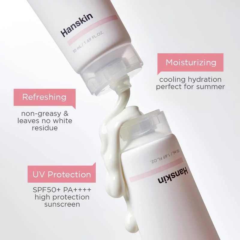 hanskin real complexion hyaluron relief water sun cream spf30 vízálló fényvédő