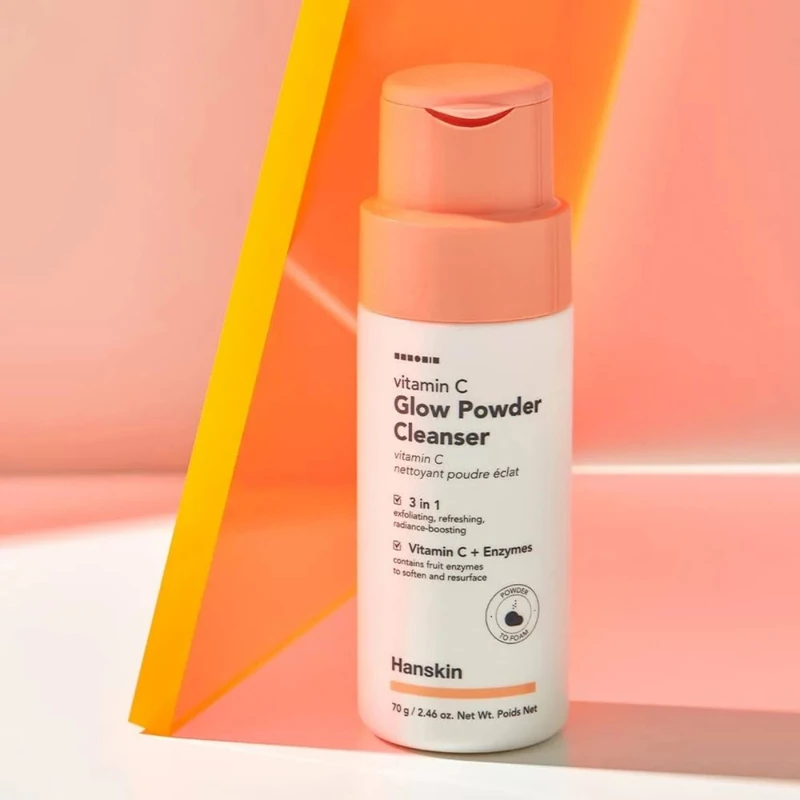 hanskin vitamin c glow powder cleanser c vitaminos arclemosó