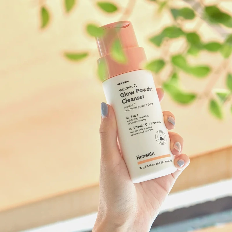 hanskin vitamin c glow powder cleanser c vitaminos arclemosó