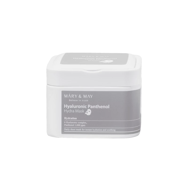 MARY&amp;MAY Hyaluronic Panthenol Hydra Mask - hidratáló és bőrnyugtató arcmaszk 30db