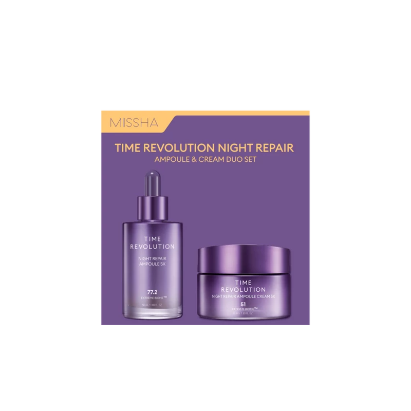 MISSHA Time Revolution Night Repair Duo Set - Ampoule &amp; Cream anti-aging éjszakai szett 50+50ml